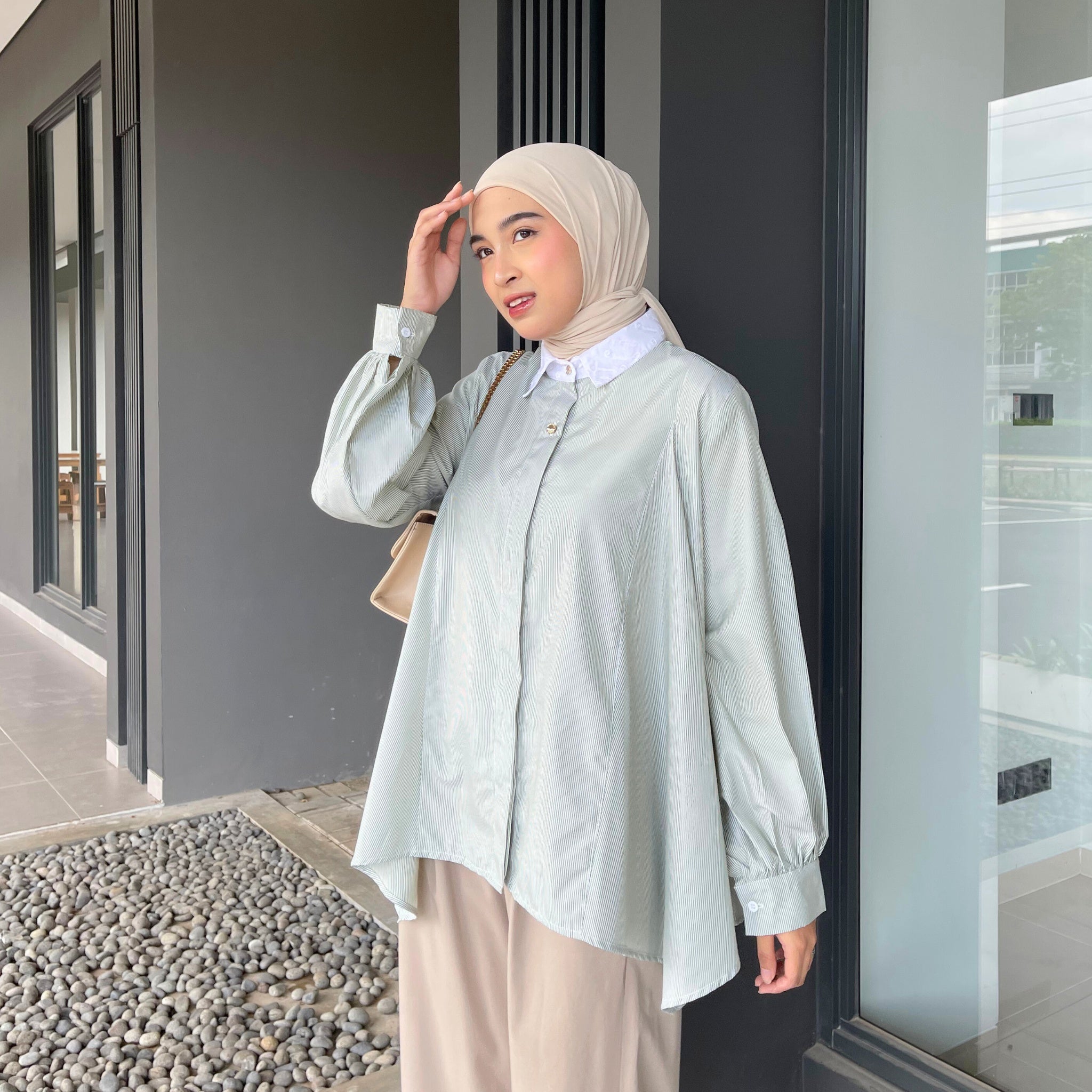 Image of Eclemix Top Yoon | Atasan Wanita Kemeja Blouse Motif Stripe
